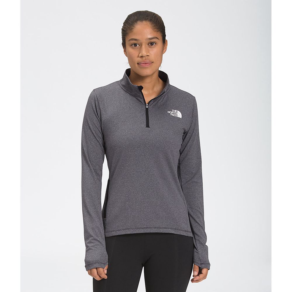 The North Face Long Sleeve Womens Australia - The North Face Riseway ½ Zip Black (PBQ-849526)